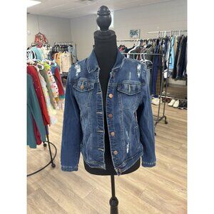 Skinny Fries Denim Button Up Long Sleeve Jacket Size Large